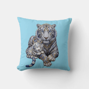 Majestueuze Koninklijke Gejewelde Witte Tijger Kun Kussen