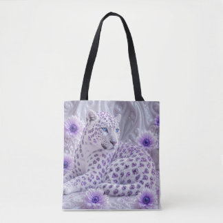 Majestueuze Koninklijke Paarse Edelsteen Luipaard Tote Bag