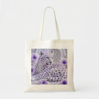 Majestueuze Koninklijke Paarse Gejewelde Luipaard Tote Bag