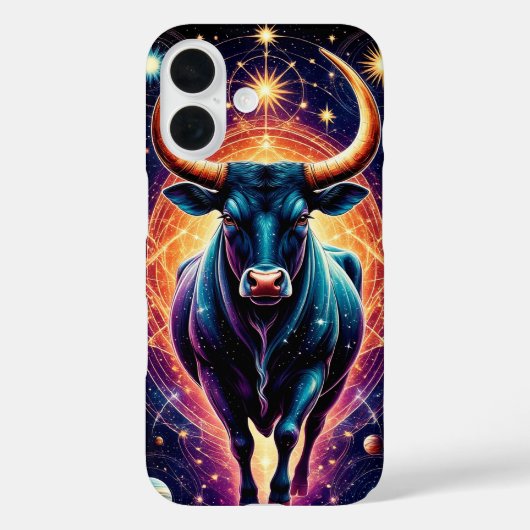 Majestueuze Kosmische Stier Omringd door Lichtgeve Case-Mate iPhone Case (Achterkant)