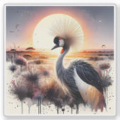 Majestueuze kraan in zonsondergang boven Afrikaans Sticker (Voorkant)