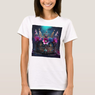 Majestueuze kroon met bloemen en juwelen Details T-shirt