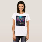 Majestueuze kroon met bloemen en juwelen Details T-shirt (Voorkant volledig)