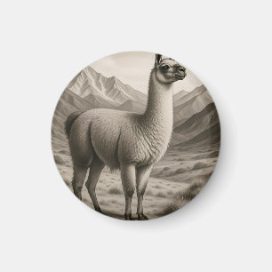 Majestueuze Lama in de Andesgebergte Magneet