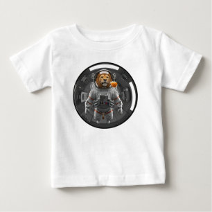 Majestueuze Leeuw-Astronaut Drijvend in Zwaartekra