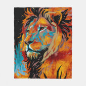 Majestueuze leeuw die bossen beschermt fleece deken (Voorkant)