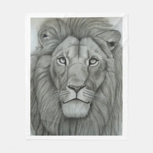 Majestueuze Leeuw Fleece Deken (Voorkant)