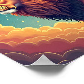 Majestueuze leeuw in de wolken poster (Hoek)