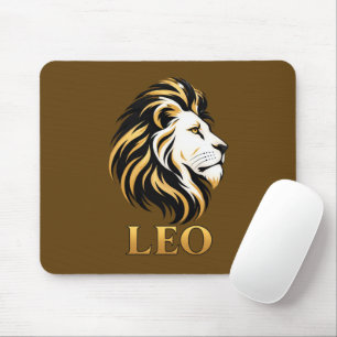Majestueuze Leeuw Lion Zodiac Teken Goud & Zwarte Muismat