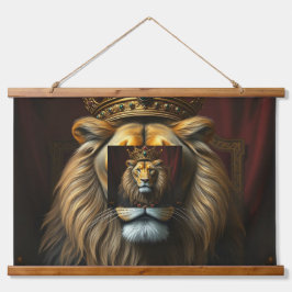 Majestueuze leeuw met kroonwandtapijt | Royal Oerw Hangend Wandkleed