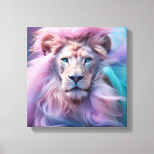 Majestueuze leeuw met zijdeachtige pastelbont - et canvas afdruk (Voorkant)