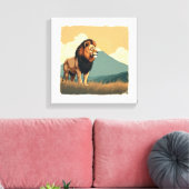 Majestueuze Leeuw Muurkunst Canvas Afdruk (Insitu (Woonkamer))