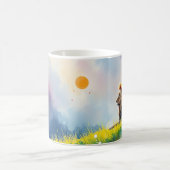 Majestueuze leeuw op een zonovergoten heuvel koffiemok (Center)