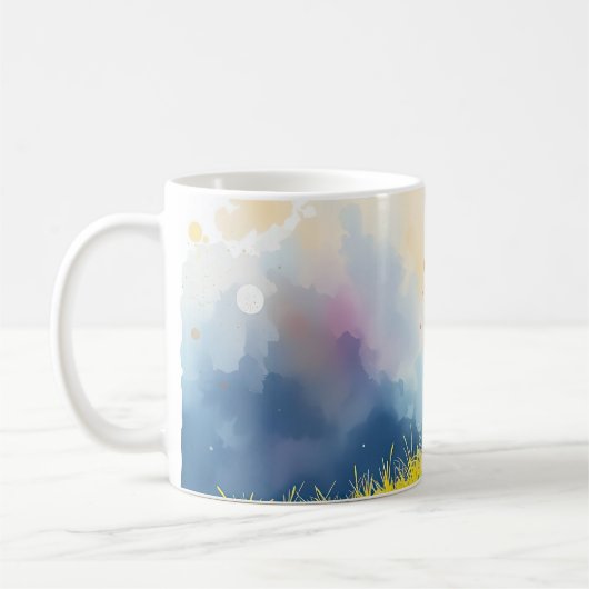 Majestueuze leeuw op een zonovergoten heuvel koffiemok (Links)