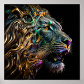 Majestueuze Leeuw Poster (Voorkant)