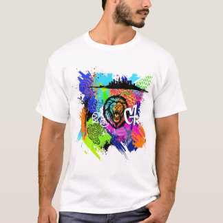 Majestueuze Leeuw Schilderkunst – Kleurrijke Leeuw T-shirt