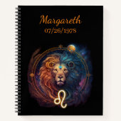 Majestueuze leeuw sterrenbeeld aangepast notitieboek (Voorkant)
