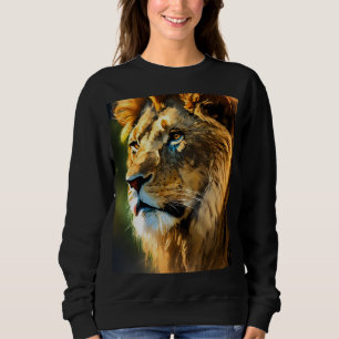 Majestueuze Leeuw Tekening T-Shirt Handgetekende