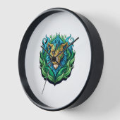 Majestueuze Leeuw Vector Kunst Wandklok-Huis Decor (Hoek)