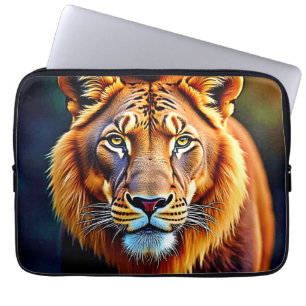 Majestueuze Leeuw: Ziel van de Wilde Koning Kunst Laptop Sleeve