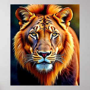 Majestueuze Leeuw: Ziel van de Wilde Koning Kunst Poster