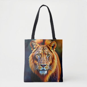 Majestueuze Leeuw: Ziel van de Wilde Koning Kunst Tote Bag