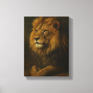 Majestueuze leeuwenportretkunst met regal canvas afdruk
