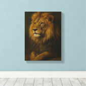 Majestueuze leeuwenportretkunst met regal canvas afdruk (Insitu (Houten vloer))
