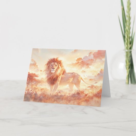 Majestueuze Leeuwenpronk van de Savannah Kaart (Voorkant)