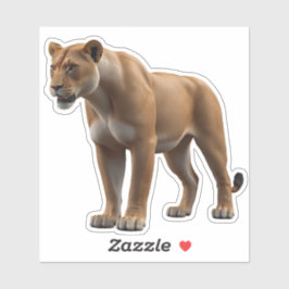 Majestueuze Leeuwin 3D Realistisch Wildlife Uitges Sticker