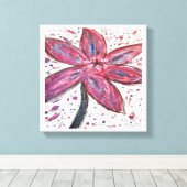majestueuze Lilium Oriental Stretched Canvas Print (Insitu (Houten vloer))
