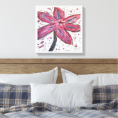 majestueuze Lilium Oriental Stretched Canvas Print (Insitu (Slaapkamer))