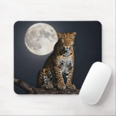 Majestueuze luipaard en volle maan muismat (Met muis)