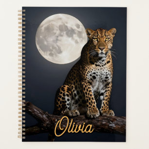 Majestueuze Luipaard en Volle Maan Persoonlijk Planner