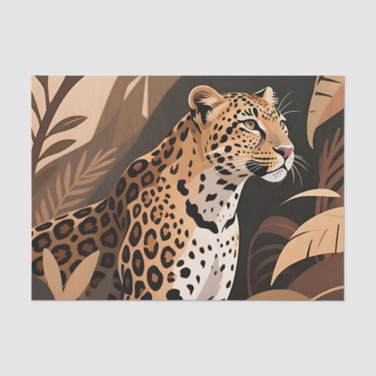 Majestueuze Luipaard Jungle Wildlife Tissuepapier (Voorkant)
