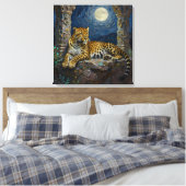 Majestueuze luipaard op kliffrand   canvas afdruk (Insitu (Slaapkamer))