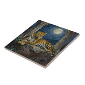 Majestueuze luipaard op kliffrand tegeltje (Zijkant)