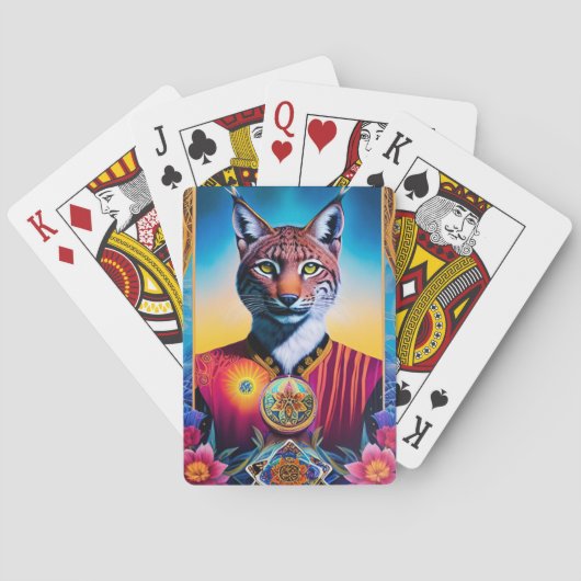 Majestueuze Lynx Games Art Geïllustreerd Spirituee Pokerkaarten (Achterkant)