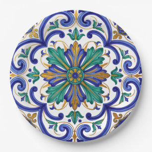 Majestueuze Majolica barok Italiaans Papieren Bordje
