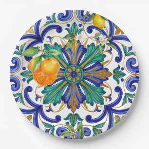 Majestueuze Majolica barok Italiaans Papieren Bordje