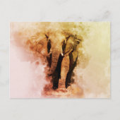Majestueuze man Afrikaans Olifant Wandelen Waterve Briefkaart (Voorkant)