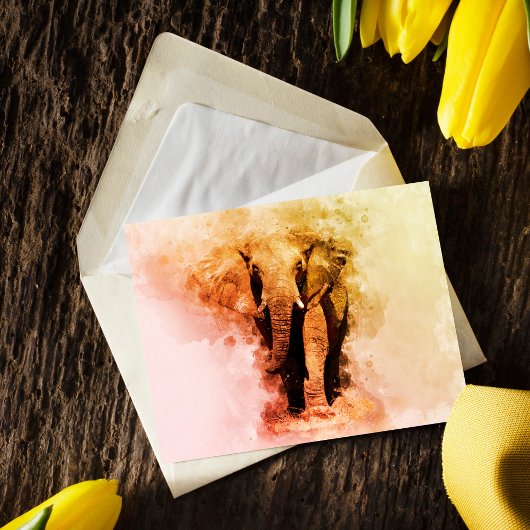 Majestueuze man Afrikaans Olifant Wandelen Waterve Briefkaart