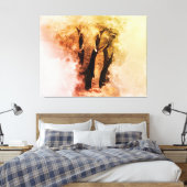 Majestueuze man Afrikaans Olifant Wandelen Waterve Canvas Afdruk (Insitu (Slaapkamer))