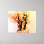Majestueuze man Afrikaans Olifant Wandelen Waterve Canvas Afdruk (Voorkant)