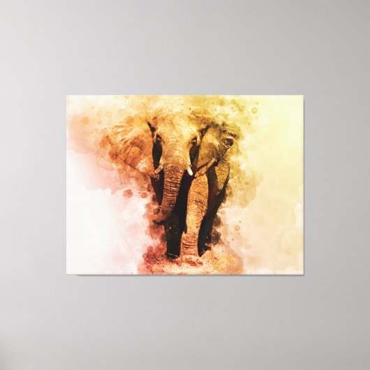 Majestueuze man Afrikaans Olifant Wandelen Waterve Canvas Afdruk (Voorkant)
