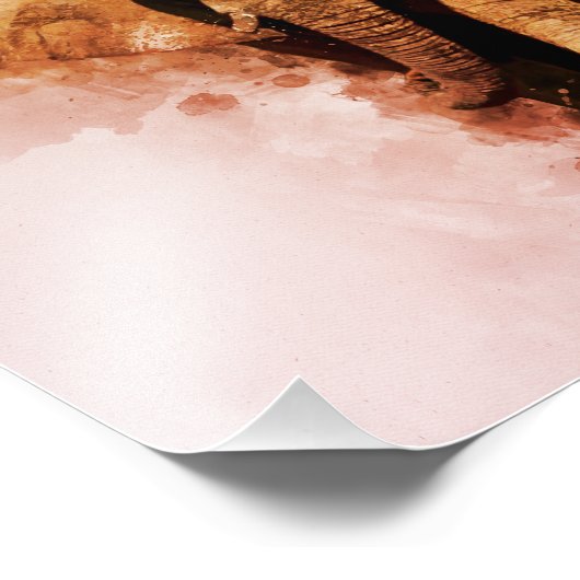 Majestueuze man Afrikaans Olifant Wandelen Waterve Foto Afdruk (Hoek)