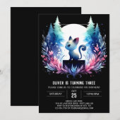 Majestueuze minimalistische kattenverjaardag kaart (Voorkant / Achterkant)