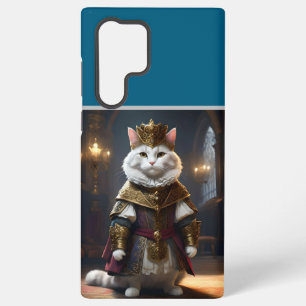 "Majestueuze Monarch: De Koninklijke Witte Kat in  Samsung Galaxy Hoesje