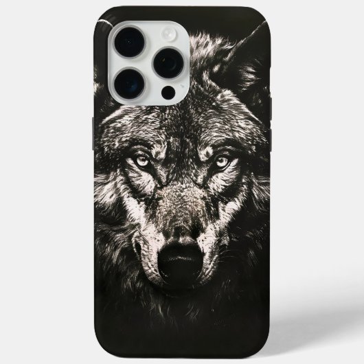 Majestueuze Monochrome Wilde Wolf Case-Mate iPhone Case (Achterkant)