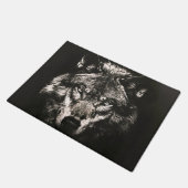 Majestueuze Monochrome Wilde Wolf Deurmat (Schuin)